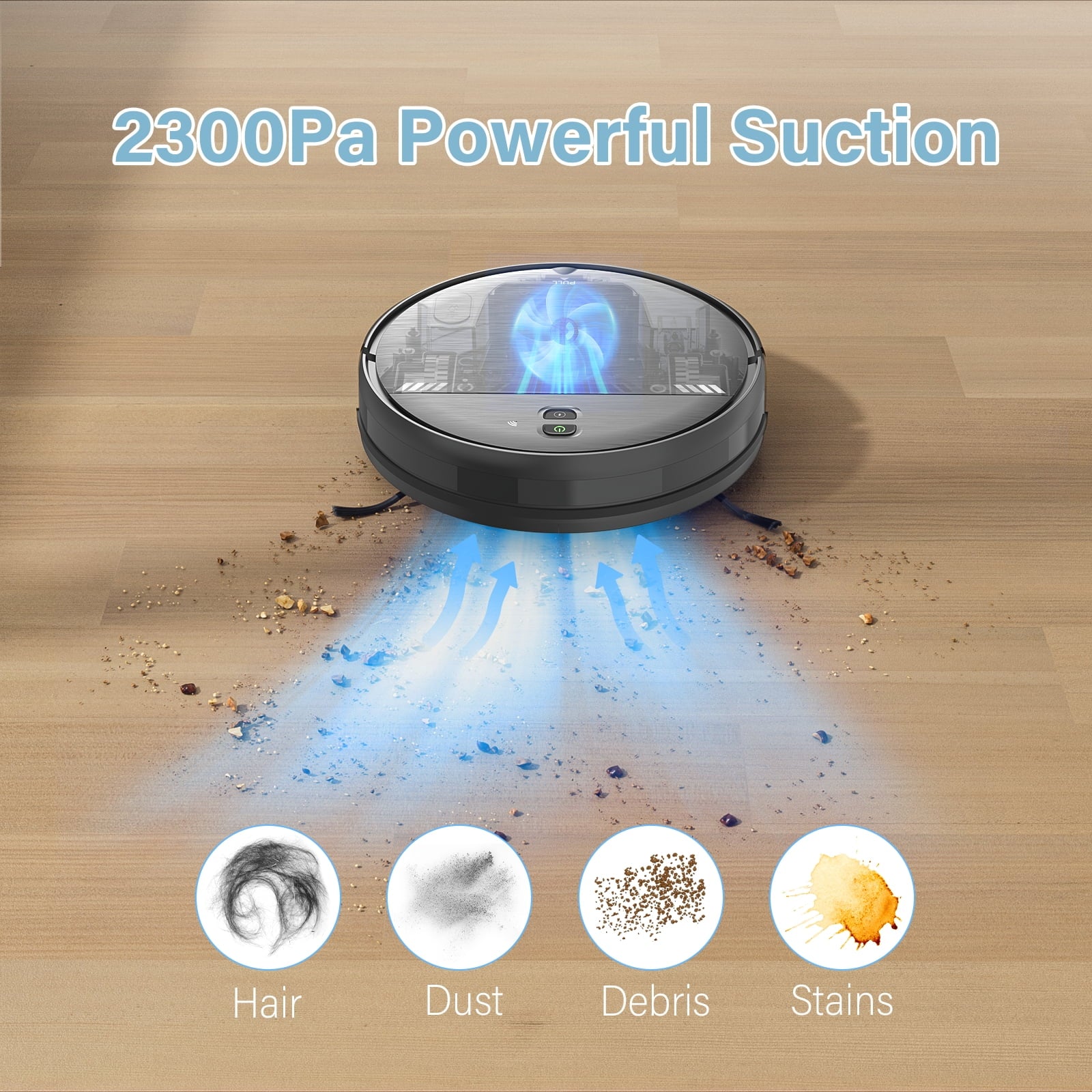 Robot Vacuum Cleaner, Robot Vacuum Mop Combo, with Alexa/Wifi/App Connection, for Pet Hair, Hard Floor